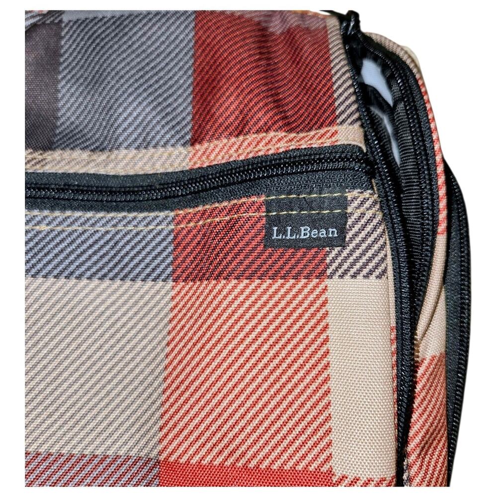 LL Bean Personal Organizer Toiletry Bag Medium Plaid Hanging Travel Shower Case - Picture 2 of 10